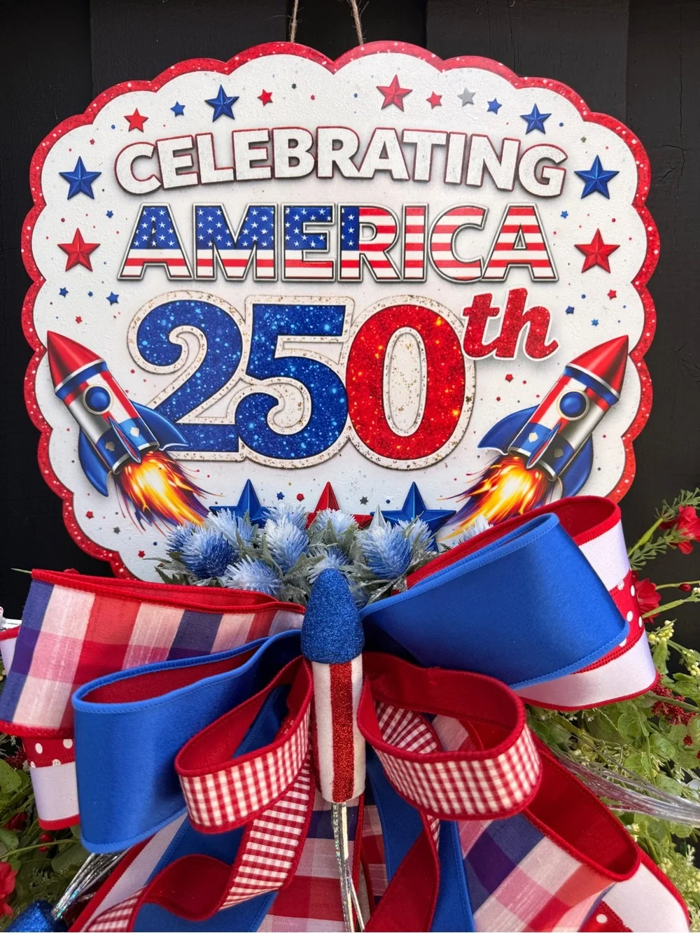 Celebrating America 250th Patriotic Door Decor - Red White Blue